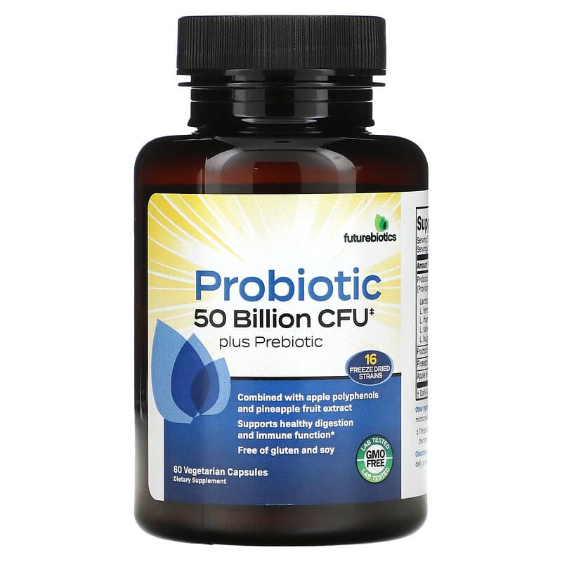 FutureBiotics Probiotic Plus Prebiotic 25 Billion CFU 60 Vegetarian Capsules 49479500802