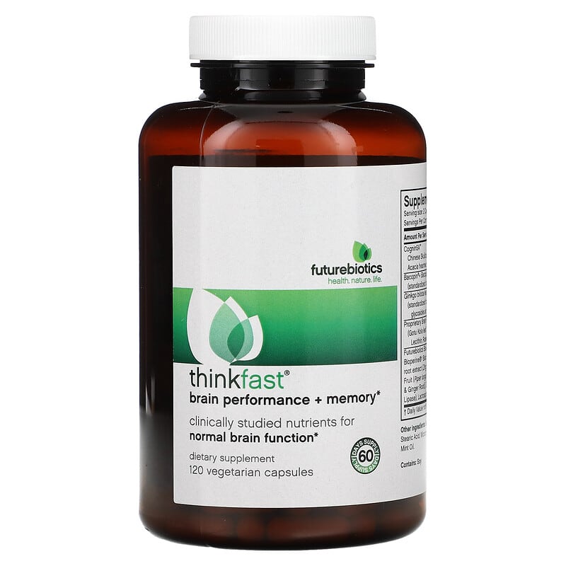 FutureBiotics Thinkfast Brain Performance + Memory 120 Vegetarian Capsules 49479025169