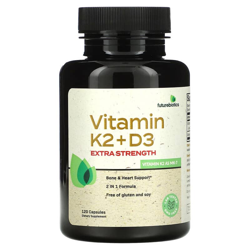 FutureBiotics Vitamin K2 + D3 Extra Strength 120 Capsules 49479501335