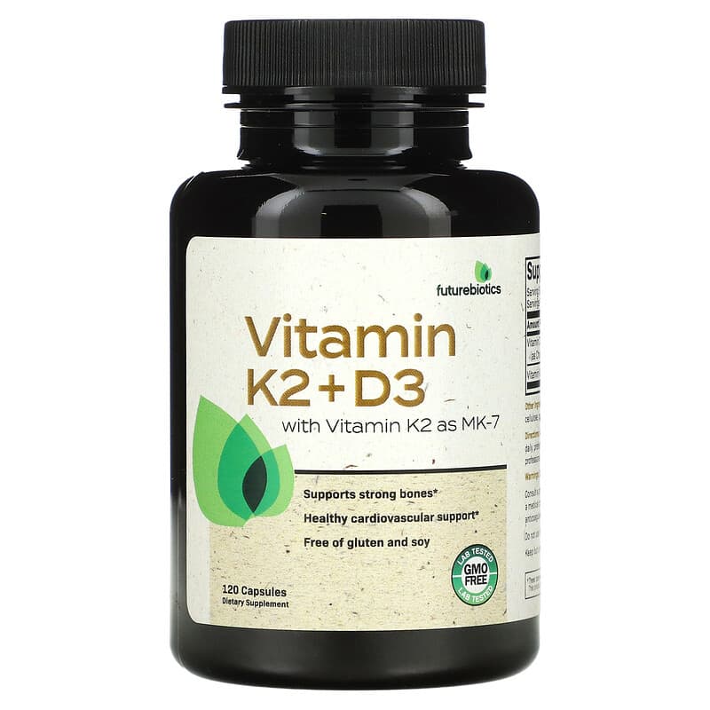 FutureBiotics Vitamin K2 + D3 with Vitamin K2 as MK-7 120 Capsules 49479500703