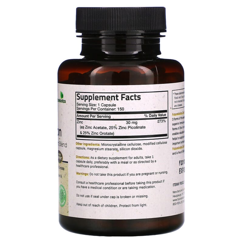 FutureBiotics, Zinc Triple Action, 30 mg, 150 Vegetarian Capsules 49479501205