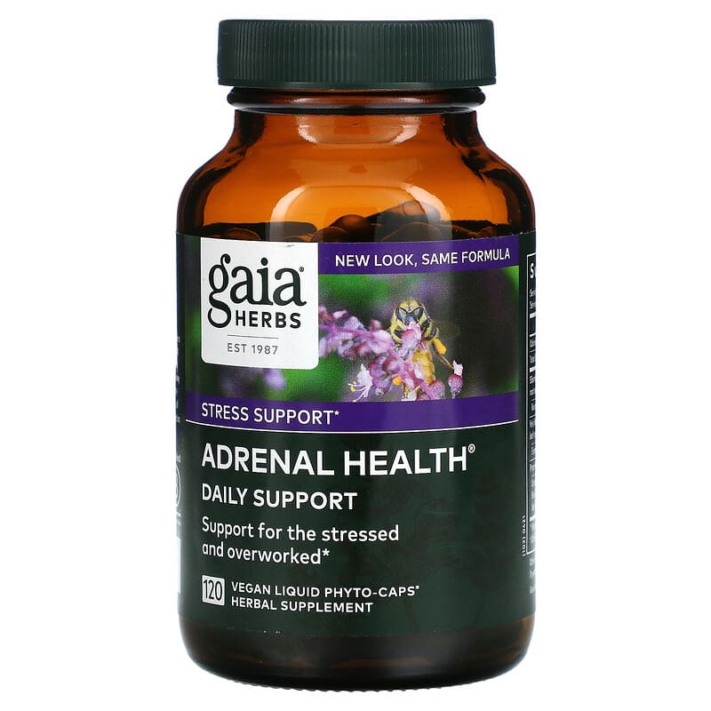 Gaia Herbs Adrenal Health Daily Support 120 Vegan Liquid Phyto-Caps 751063996686