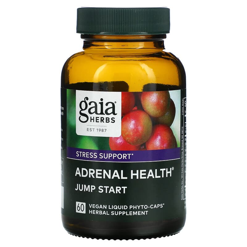 Gaia Herbs, Adrenal Health, Jump Start, 60 Vegan Liquid Phyto-Caps 751063149402