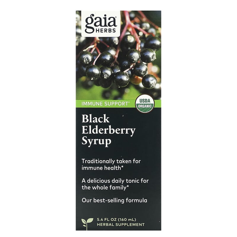 Gaia Herbs Black Elderberry Syrup 5.4 fl oz (160 ml) 751063800037
