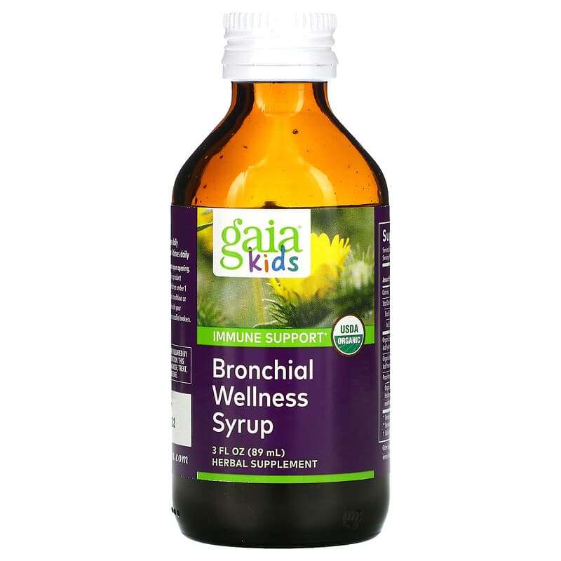 Gaia Herbs, Bronchial Wellness Syrup for Kids, 3 fl oz (89 ml) 751063145039