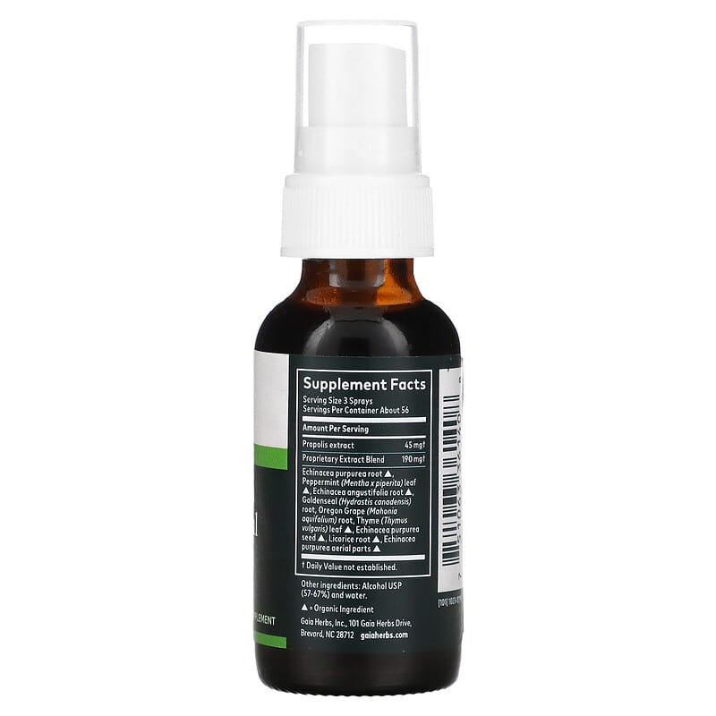 Gaia Herbs, Echinacea Goldenseal Propolis, Throat Spray, 1 fl oz (30 ml) 751063361408