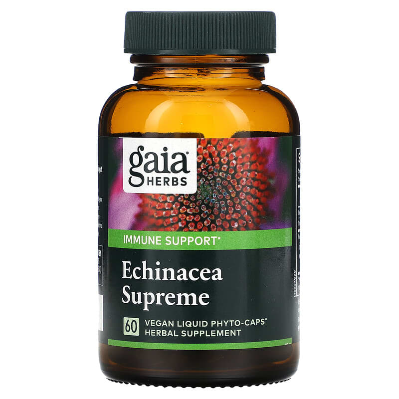Gaia Herbs, Echinacea Supreme, 60 Vegan Liquid Phyto-Caps 751063398404