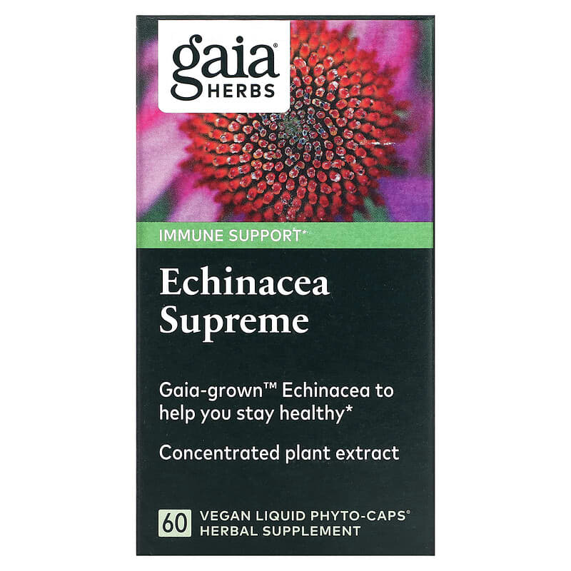 Gaia Herbs Echinacea Supreme 60 Vegan Liquid Phyto-Caps 751063398404