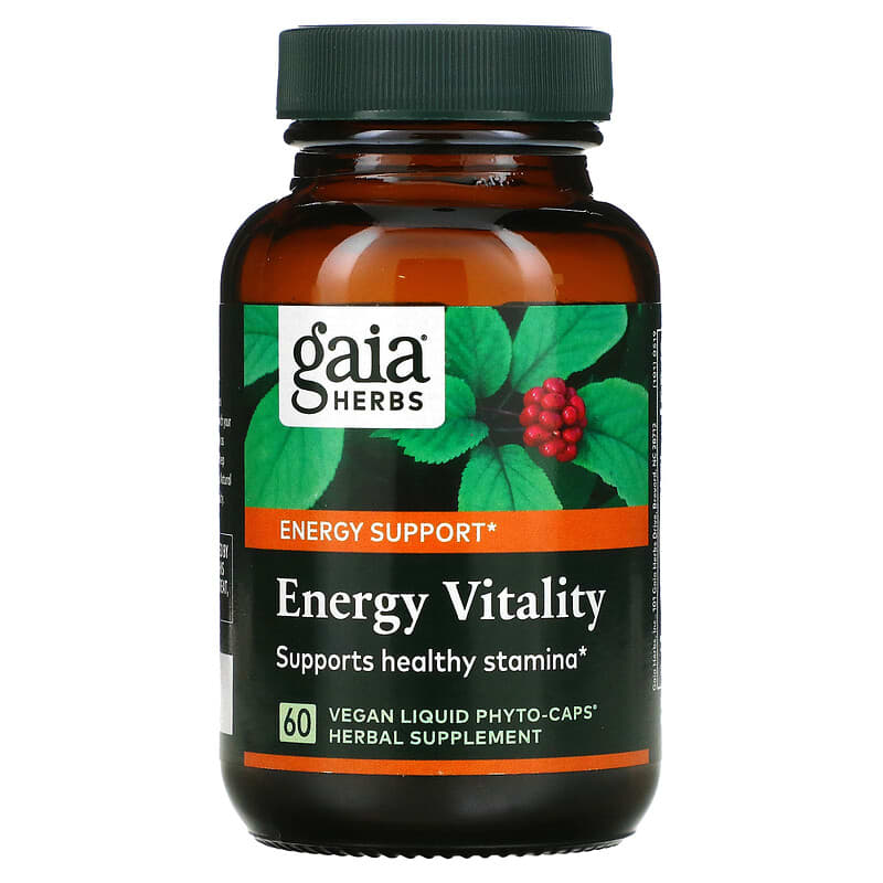 Gaia Herbs, Energy Vitality, 60 Vegan Liquid Phyto-Caps 751063398503