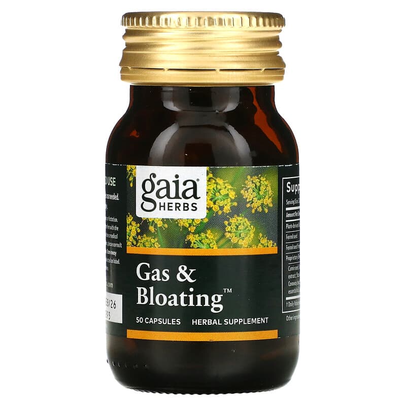 Gaia Herbs, Gas & Bloating, 50 Vegan Capsules 751063996198