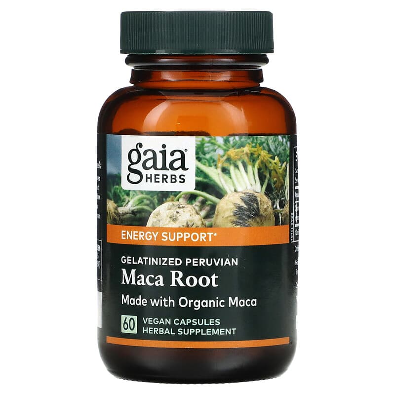 Gaia Herbs, Gelatinized Peruvian Maca Root, 60 Vegan Capsules 751063997539