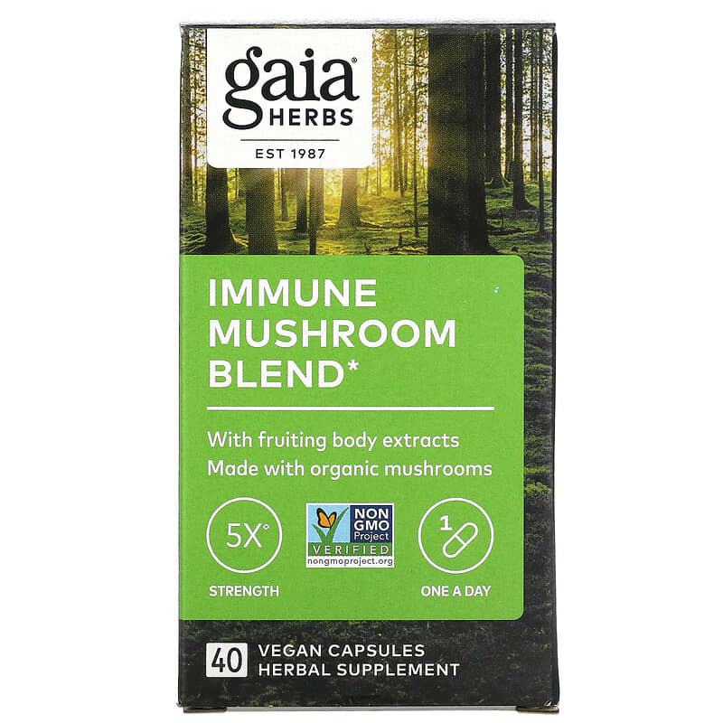 Gaia Herbs Immune Mushroom Blend 40 Vegan Capsules 751063151726