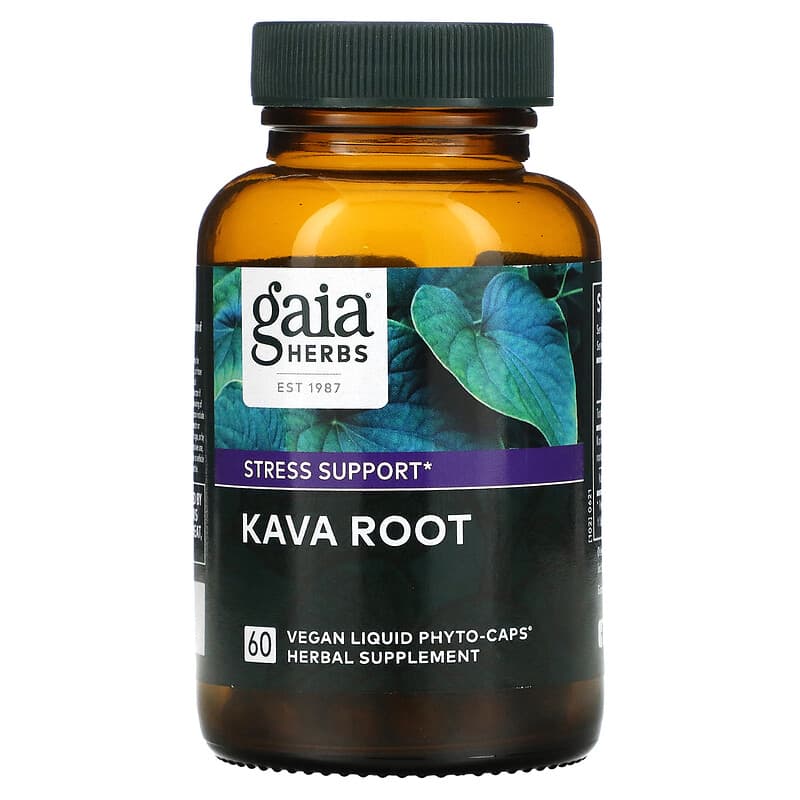 Gaia Herbs, Kava Root, 60 Vegan Liquid Phyto-Caps 751063398909