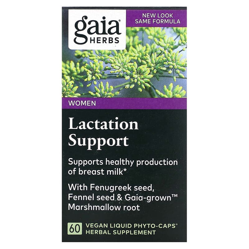 Gaia Herbs Lactation Support for Women 60 Vegan Liquid Phyto-Caps 751063402200