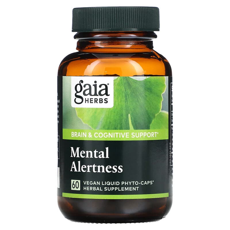 Gaia Herbs, Mental Alertness, 60 Vegan Liquid Phyto-Caps 751063398602