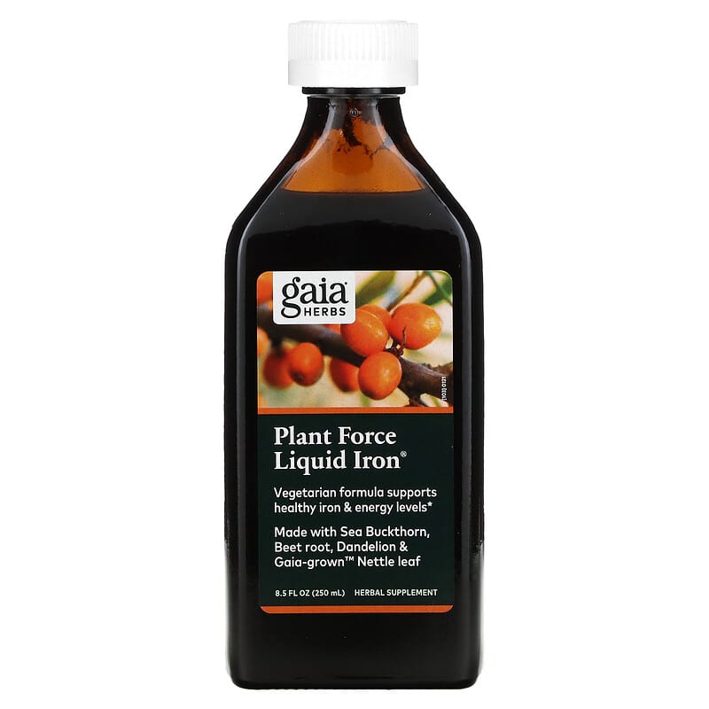 Gaia Herbs, Plant Force Liquid Iron, 8.5 fl oz (250 ml) 751063146265
