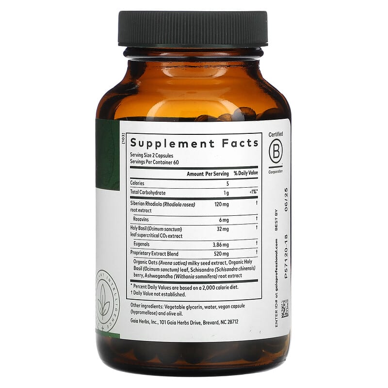 Gaia Herbs Professional Solutions, Daytime HPA, 120 Liquid-Filled Caps 751063996808