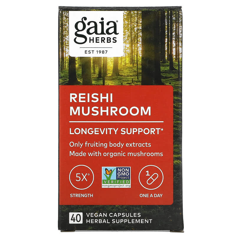 Gaia Herbs Reishi Mushroom 40 Vegan Capsules 751063151764