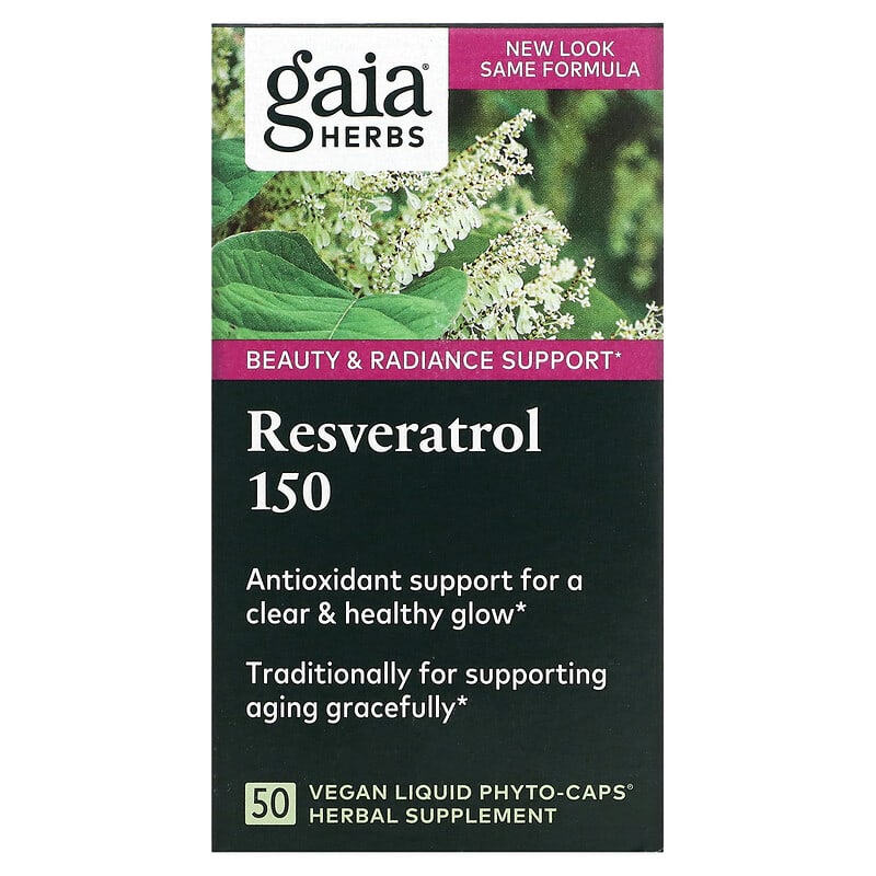 Gaia Herbs Resveratrol 150 50 Vegan Liquid Phyto-Caps 751063996648