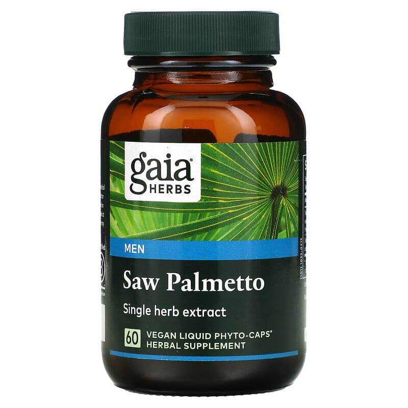 Gaia Herbs, Saw Palmetto for Men, 60 Vegan Liquid Phyto-Caps 751063395724