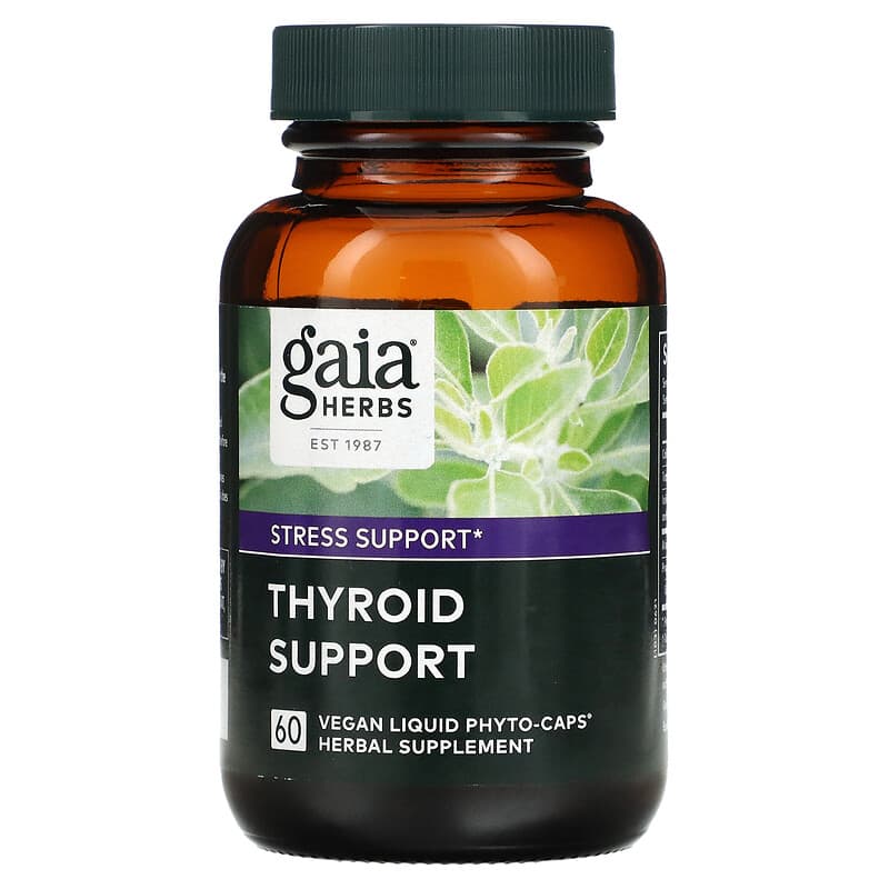 Gaia Herbs, Thyroid Support, 60 Vegan Liquid Phyto-Caps 751063399906