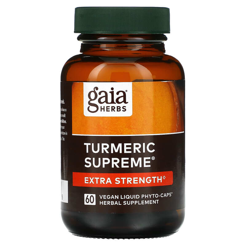 Gaia Herbs, Turmeric Supreme, Extra Strength, 60 Vegan Liquid Phyto-Caps 751063403108
