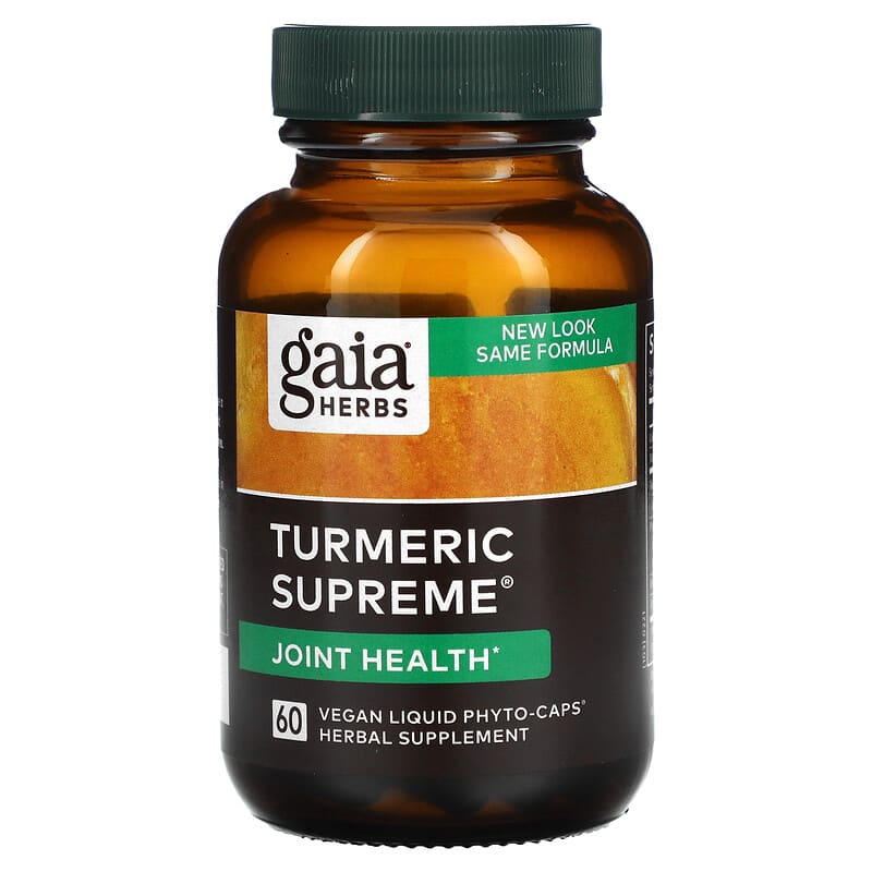 Gaia Herbs, Turmeric Supreme, Joint Health, 60 Vegan Liquid Phyto-Caps 751063146456