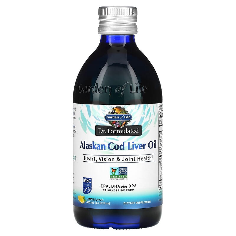 Garden of Life Dr. Formulated Alaskan Cod Liver Oil Lemon 13.52 fl oz (400 ml) 658010124713