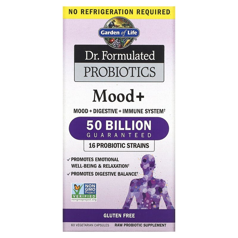 Garden of Life Dr. Formulated Probiotics Mood+ 60 Vegetarian Capsules 658010120043