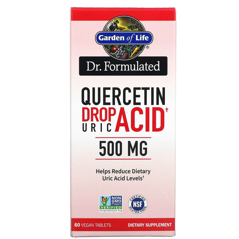 Garden of Life Dr. Formulated Quercetin Drop Uric Acid 500 mg 60 Vegan Tablets 658010130523