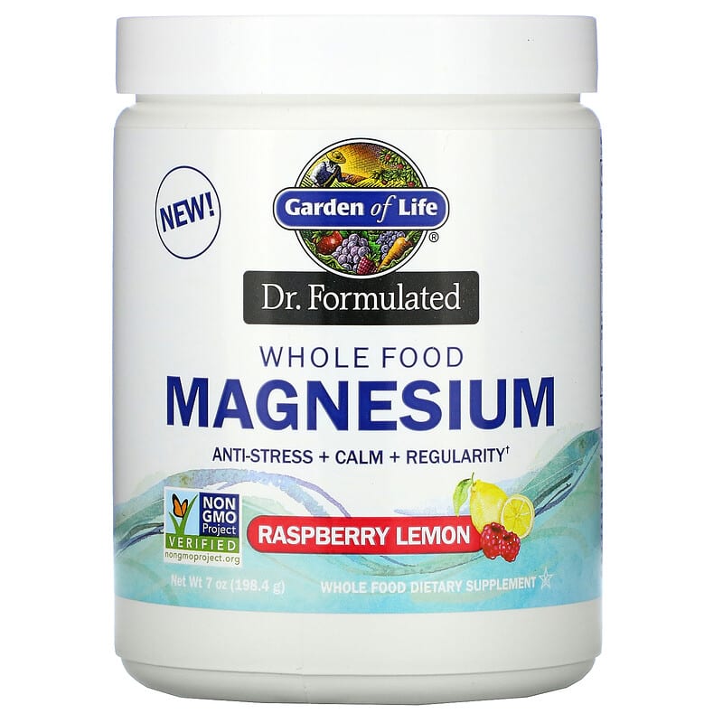 Garden of Life Dr. Formulated Whole Food Magnesium Powder Raspberry Lemon 7 oz (198.4 g) 658010122795