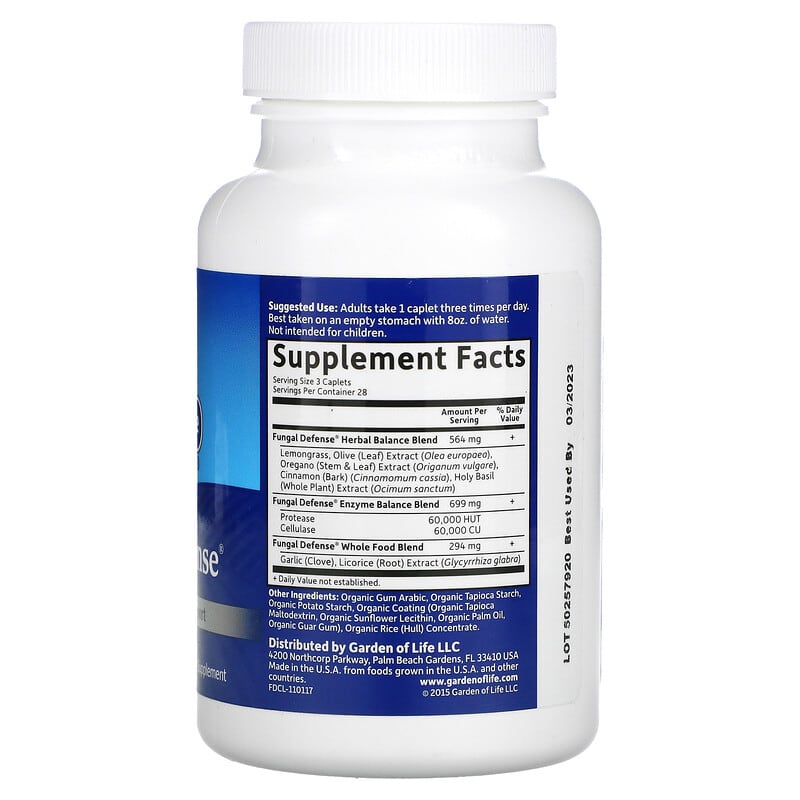 Garden of Life, Fungal Defense, 84 Vegan Caplets 658010111393