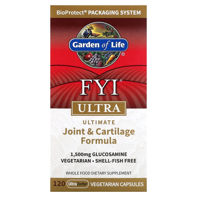 Garden of Life FYI Ultra Ultimate Joint & Cartilage Formula 120 UltraZorbe Vegetarian Capsules 658010112543