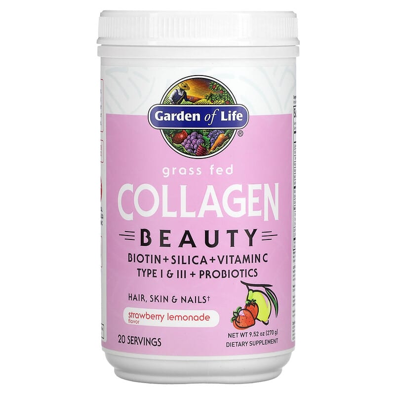 Garden of Life Grass Fed Collagen Beauty Strawberry Lemonade 9.52 oz (270 g) 658010124560