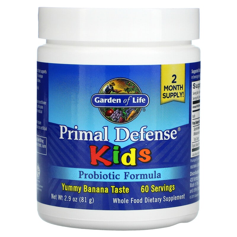 Garden of Life Kids Primal Defense Probiotic Formula Natural Banana 2.9 oz (81 g) 658010112581