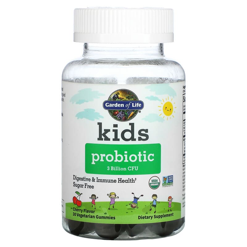 Garden of Life Kids Probiotic Cherry 3 Billion CFU 30 Vegetarian Gummies 658010125154