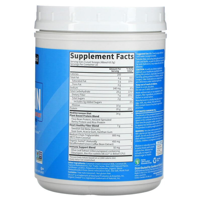 Garden of Life, MD Protein, Fit, Sustainable Plant-Based Weight Loss, Rich Chocolate, 22.39 oz (635 g) 658010129541