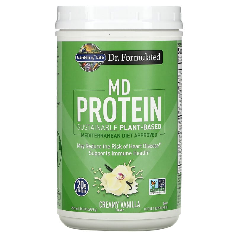 Garden of Life MD Protein Sustainable Plant-Based Creamy Vanilla 29.63 oz (840 g) 658010129534