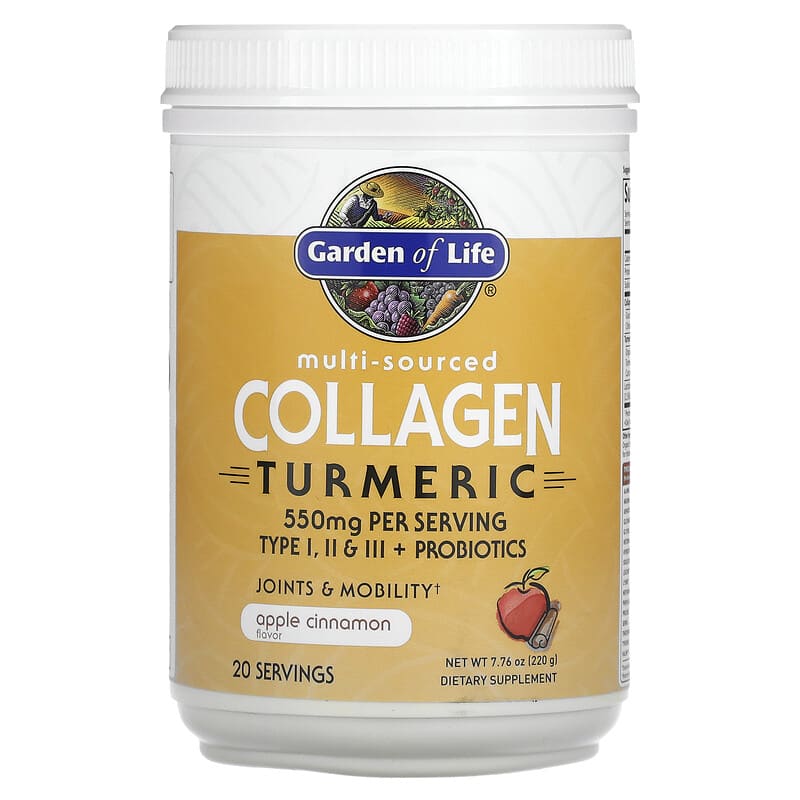 Garden of Life Multi-Sourced Collagen Turmeric Apple Cinnamon 7.76 oz (220 g) 658010124607