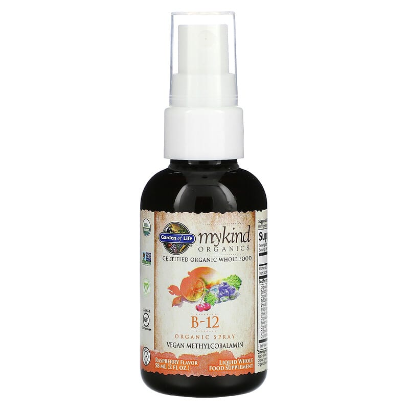 Garden of Life, MyKind Organics, B-12 Organic Spray, Raspberry, 2 fl oz (58 ml) 658010117791