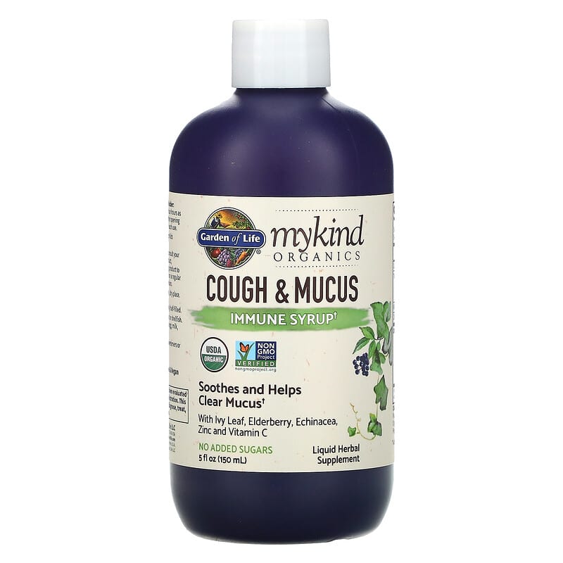 Garden of Life, MyKind Organics, Cough & Mucus Immune Syrup, 5 fl oz ( 150 ml) 658010128148