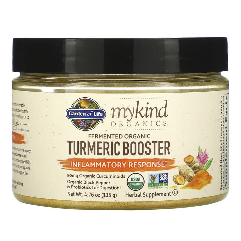 Garden of Life MyKind Organics Fermented Organic Turmeric Boost Inflammatory Response 4.76 oz (135 g) 658010123075