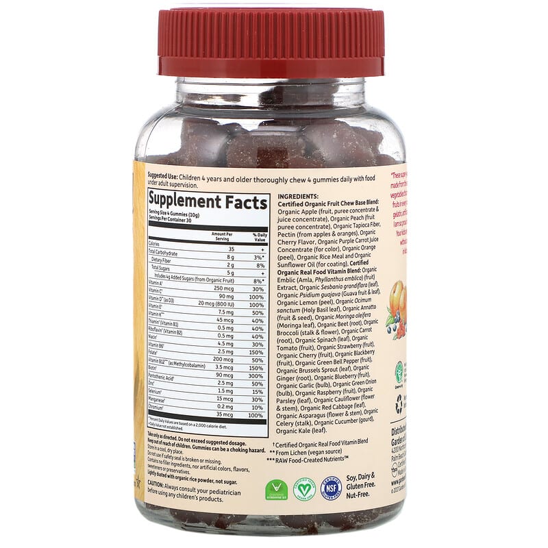 Garden of Life, MyKind Organics, Kids Multi, Organic Cherry Flavor, 120 Vegan Gummy Bears 658010120753