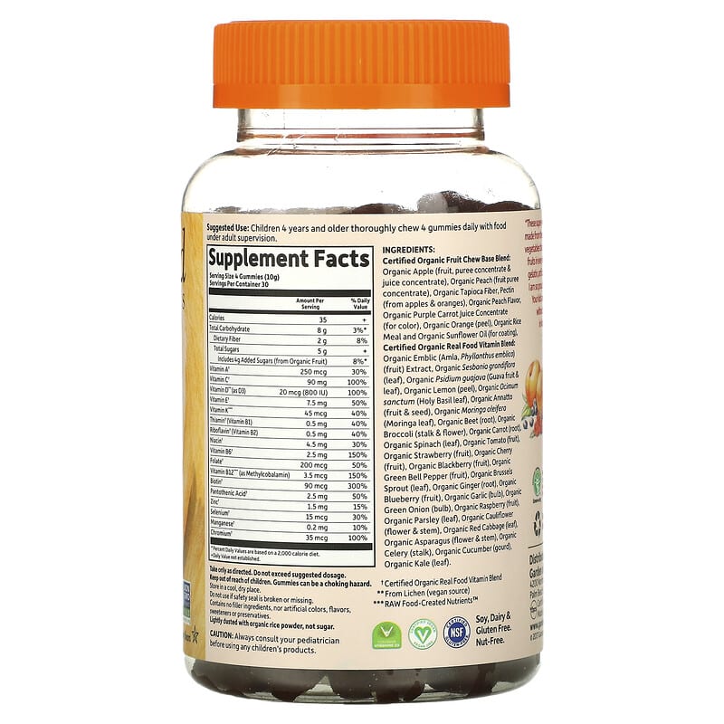 Garden of Life, MyKind Organics, Kids Multi, Organic Fruit Flavor, 120 Vegan Gummy Bears 658010120272