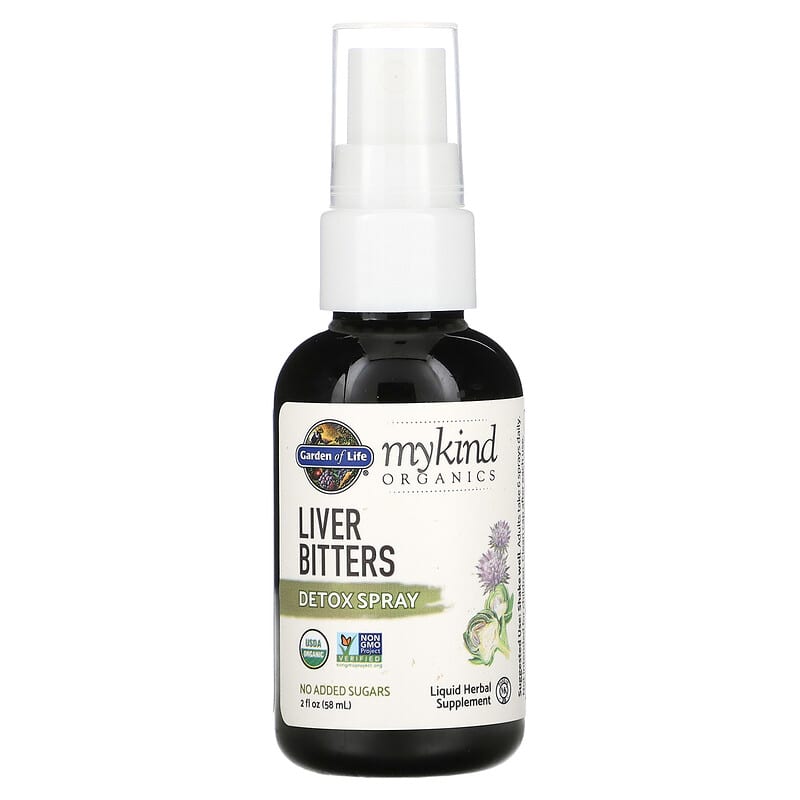 Garden of Life, MyKind Organics, Liver Bitters Detox Spray, Alcohol Free, 2 fl oz (58 ml) 658010123181