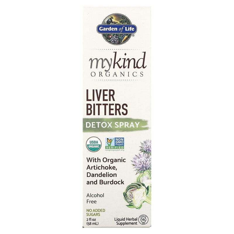 Garden of Life MyKind Organics Liver Bitters Detox Spray Alcohol Free 2 fl oz (58 ml) 658010123181