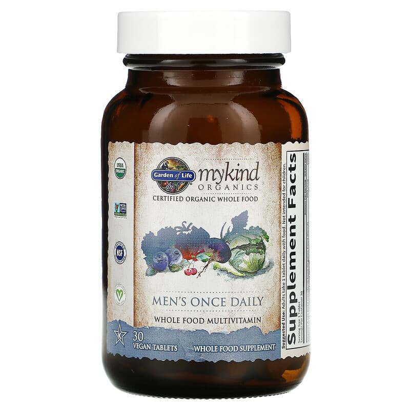 Garden of Life, MyKind Organics, Men's Once Daily, 30 Vegan Tablets 658010117661