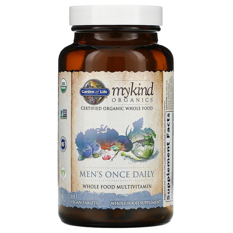 Garden of Life, MyKind Organics, Men's Once Daily, 60 Vegan Tablets 658010117678