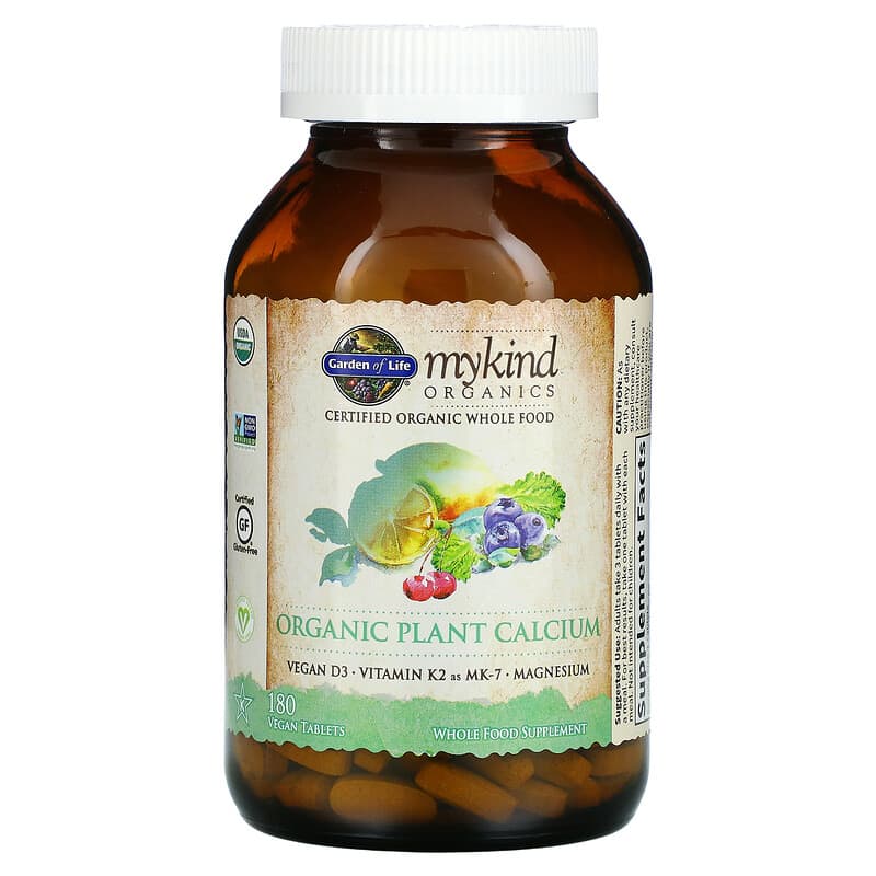 Garden of Life, MyKind Organics, Organic Plant Calcium, 180 Vegan Tablets 658010117616