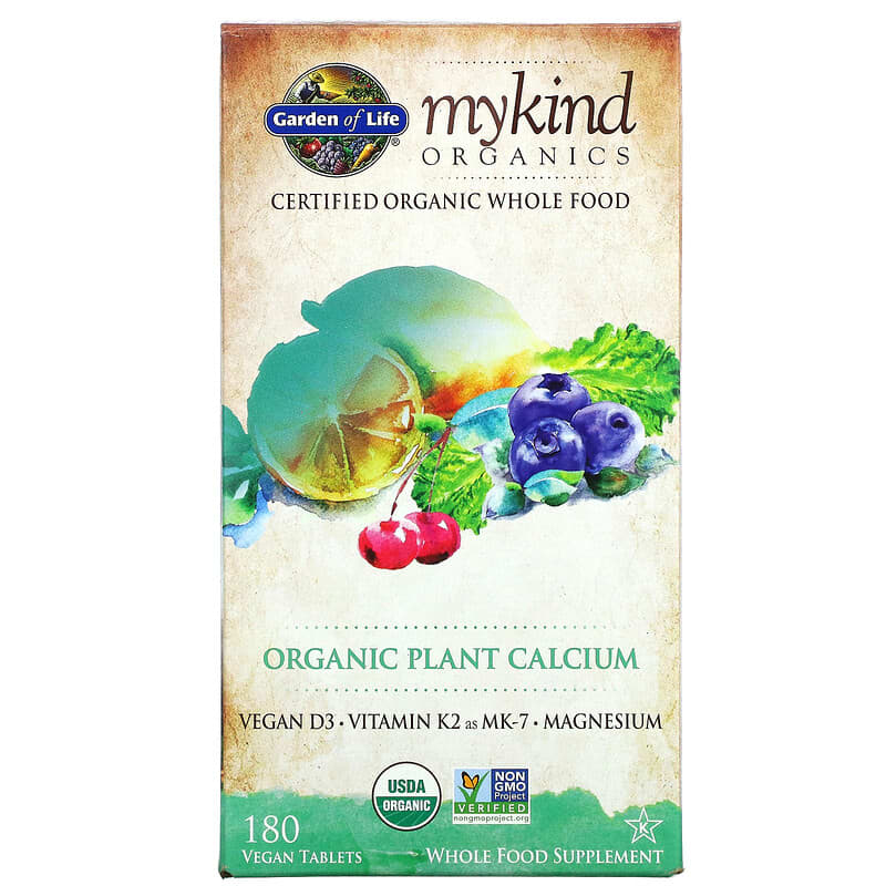 Garden of Life MyKind Organics Organic Plant Calcium 180 Vegan Tablets 658010117616